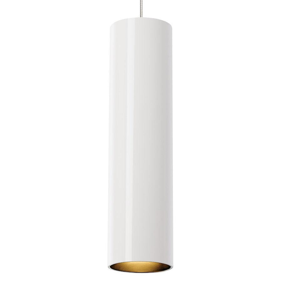 LED Pendant, White/Satin Nickel