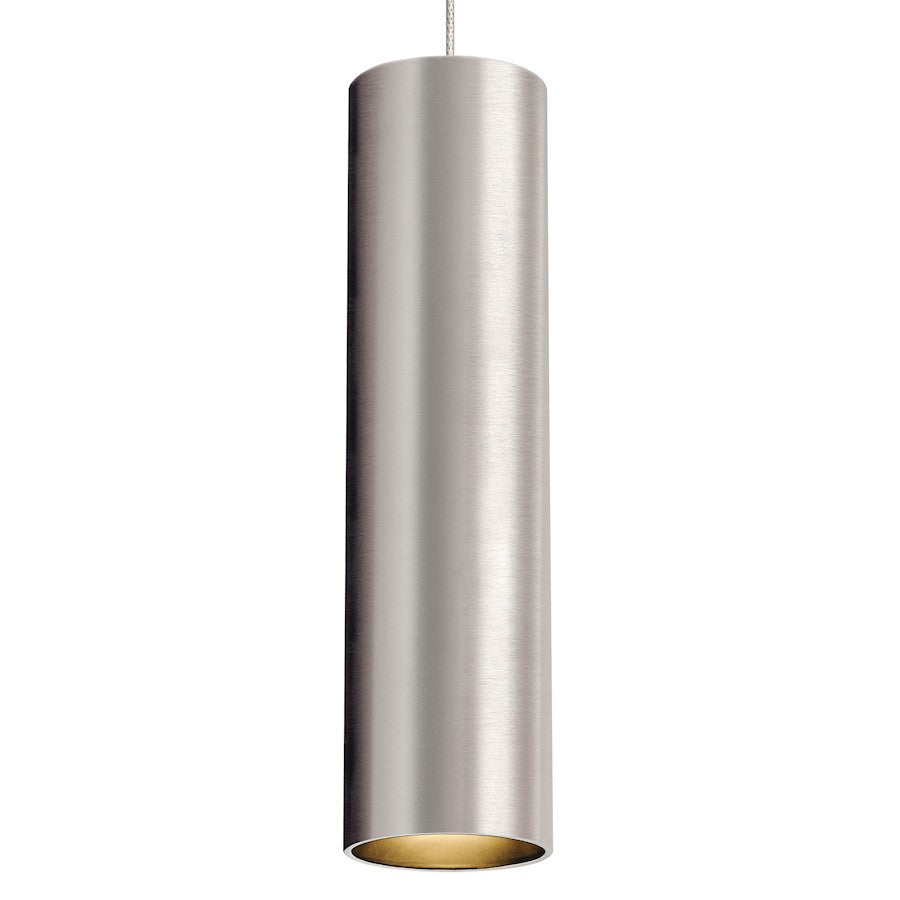 LED Pendant, White/Satin Nickel