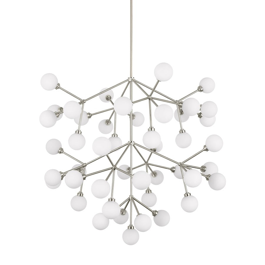 Visual Comfort Modern Mara 45 Light XL Chandelier White/Nickel LED927