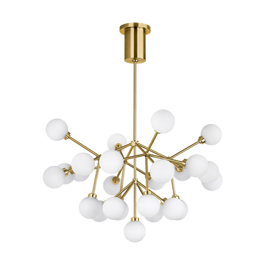 Visual Comfort Modern Mara 25 Light Chandelier, Aged Brass