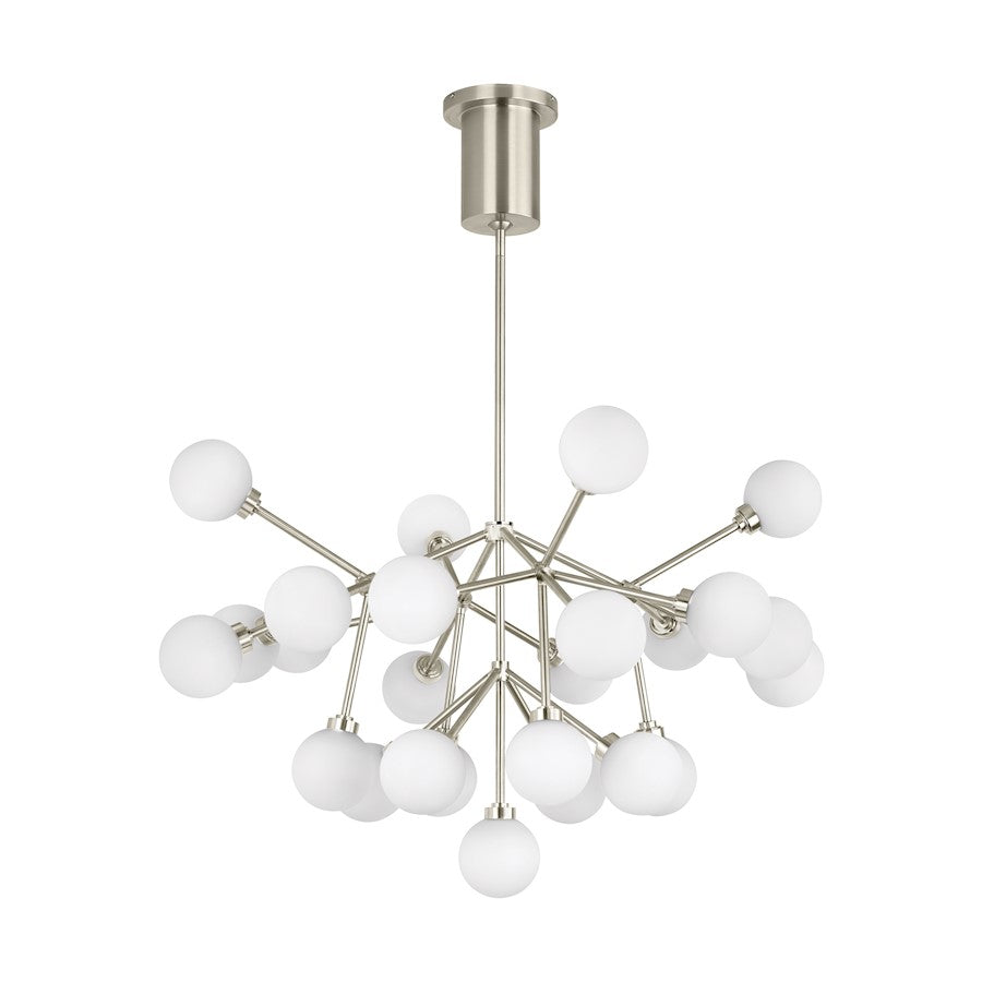 Visual Comfort Modern Mara 25 Light Chandelier, Satin Nickel