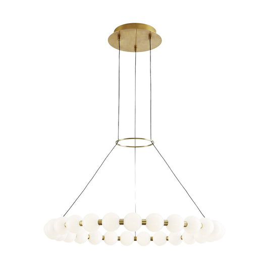 Tech Lighting Orbet 1 Light 30" Chandelier in Natural Brass - 700OBT30NB-LED927