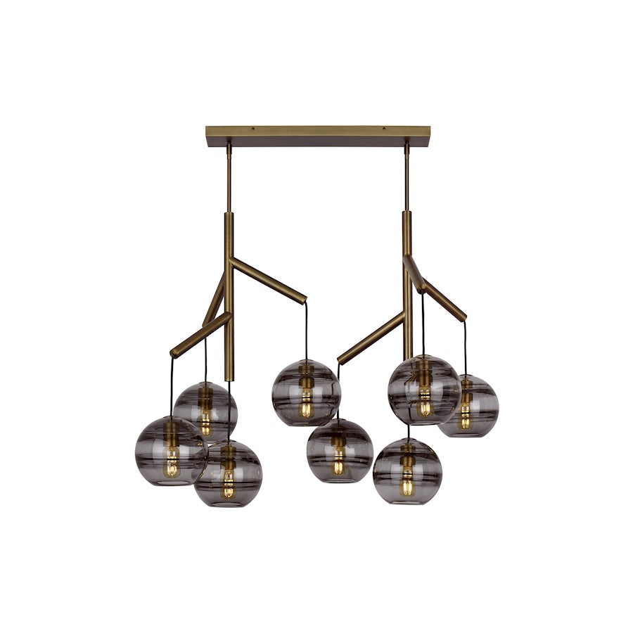 Chandelier, L2 Smoke/Satin Nickel