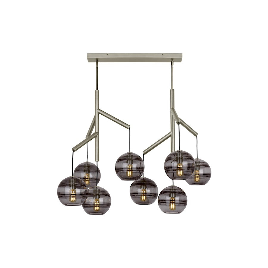 Chandelier, L2 Smoke/Satin Nickel