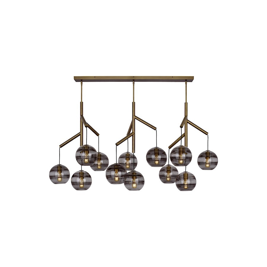 Chandelier, Smoke/Satin Nickel