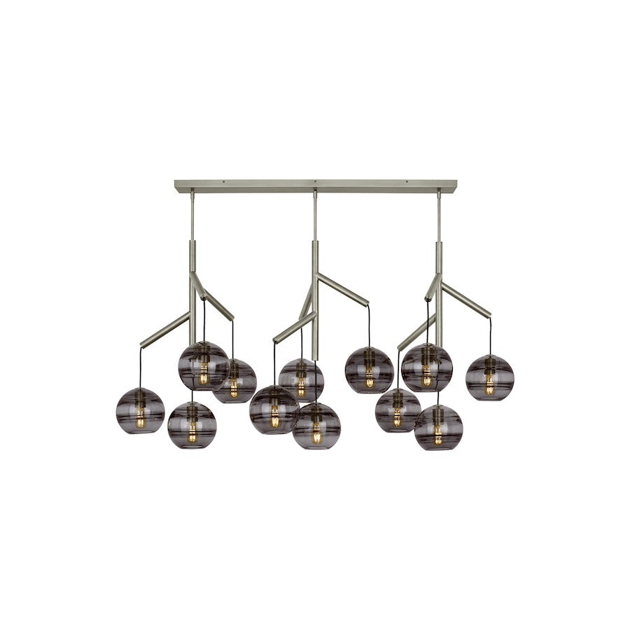 Chandelier, Smoke/Satin Nickel