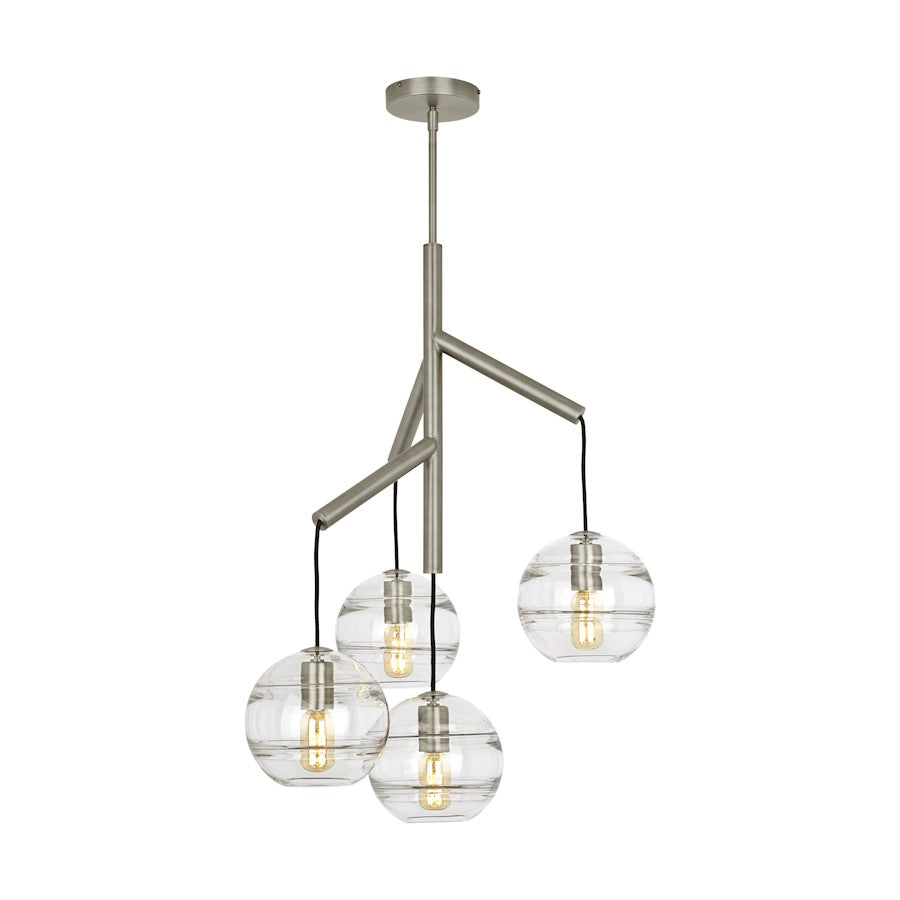 Chandelier, Smoke/Satin Nickel