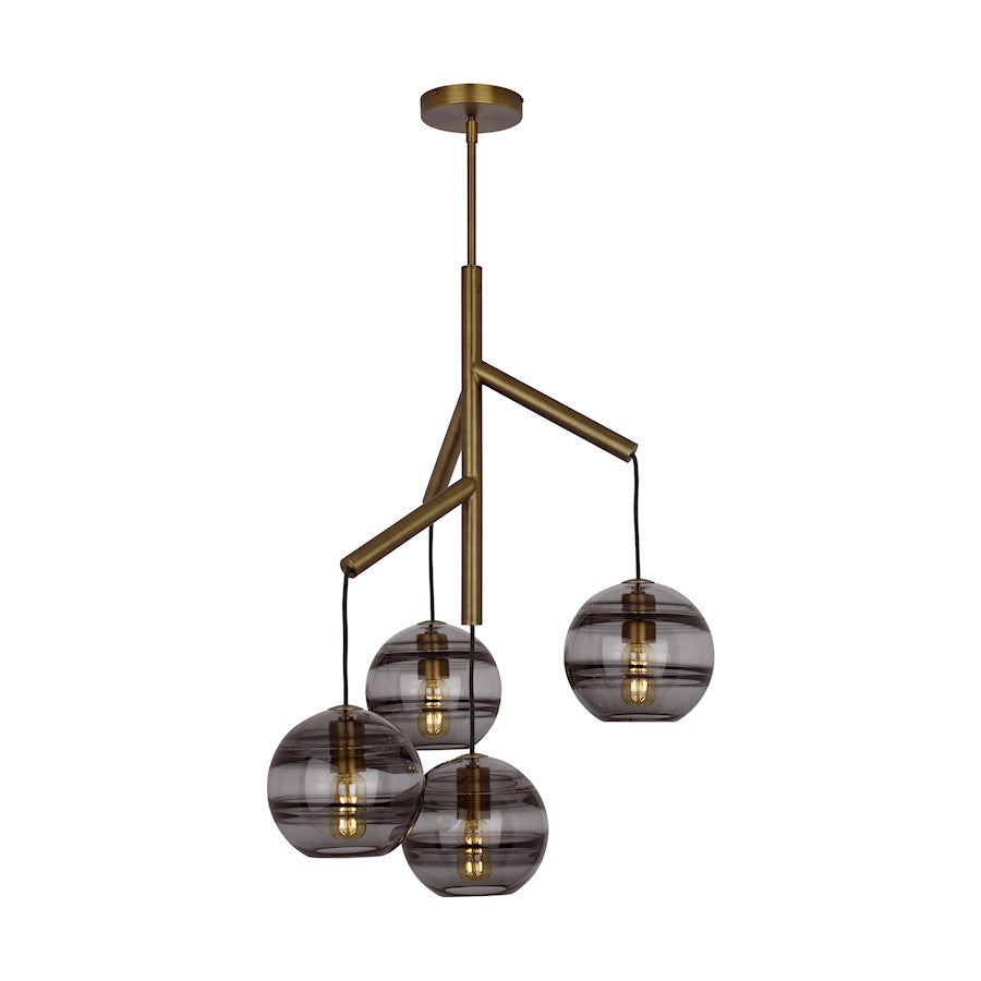 Chandelier, Smoke/Satin Nickel