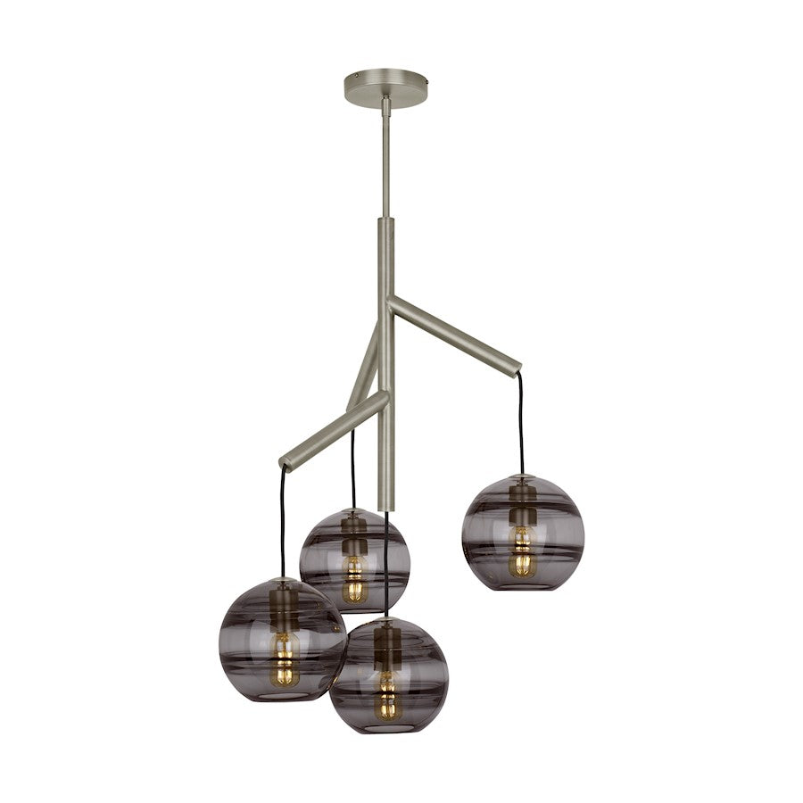 Chandelier, Smoke/Satin Nickel