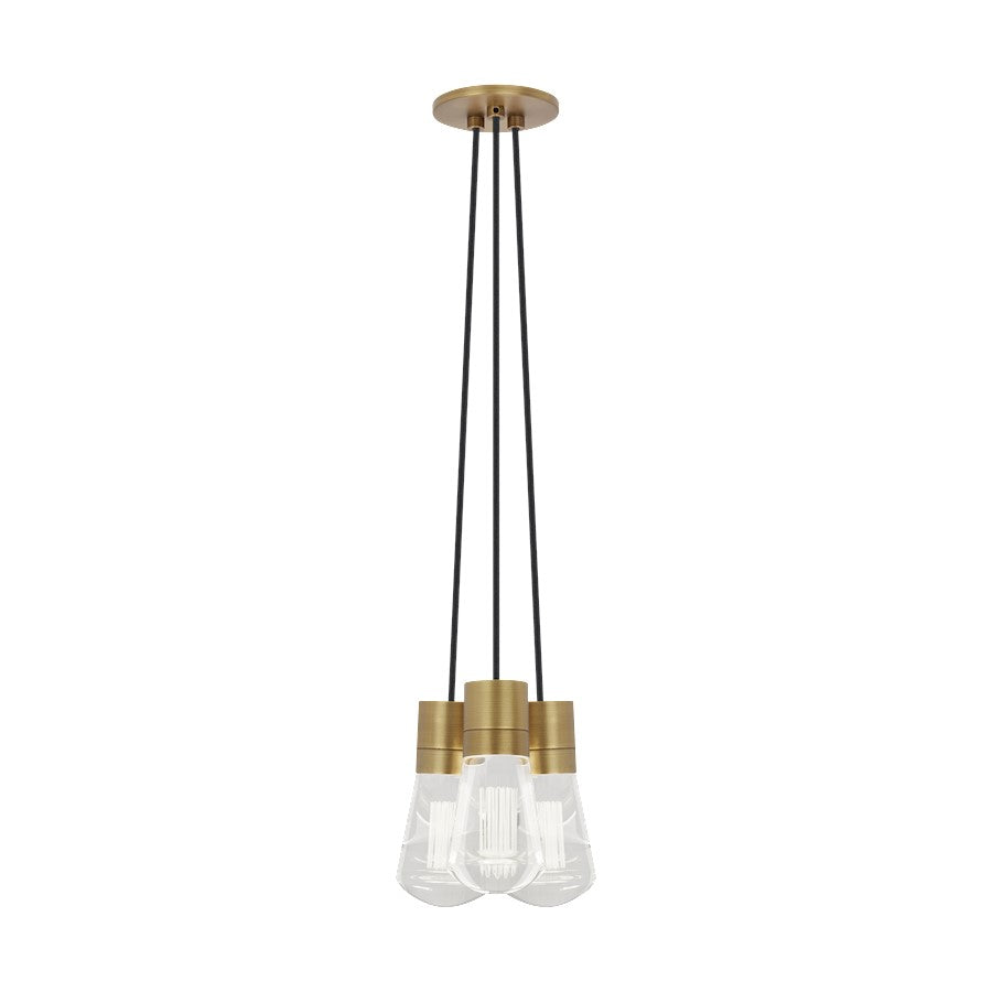 Visual Comfort Modern Alva 3Lt Pendant/LED922, BS/BK - 700TDALVPMC3BNB-LED922