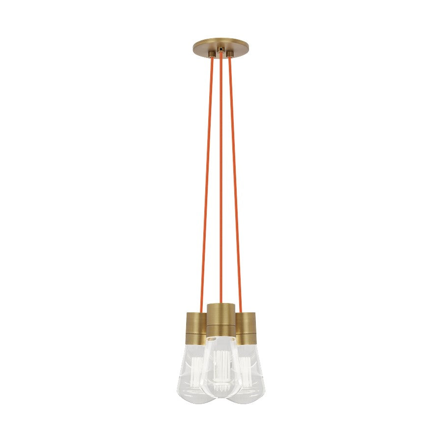 Visual Comfort Modern Alva 3Lt Pendant/LED922, BS/OR - 700TDALVPMC3ONB-LED922