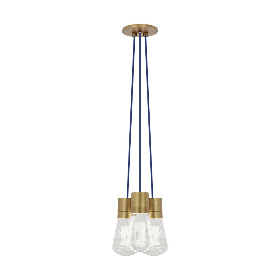 Visual Comfort Modern Alva 3Lt Pendant/LED922, BS/Blue - 700TDALVPMC3UNB-LED922