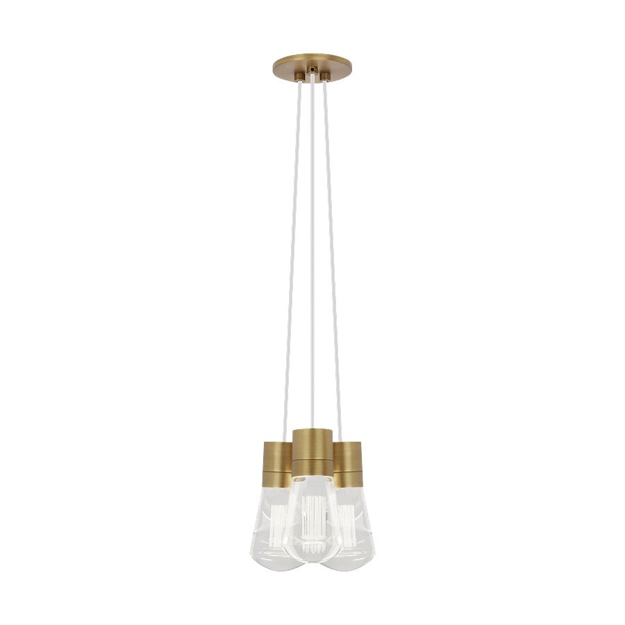 Visual Comfort Modern Alva 3Lt Pendant/LED922, BS/WH - 700TDALVPMC3WNB-LED922