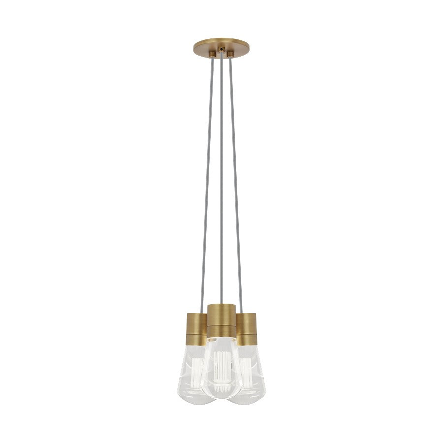 Visual Comfort Modern Alva 3Lt Pendant/LED922, BS/Gray - 700TDALVPMC3YNB-LED922