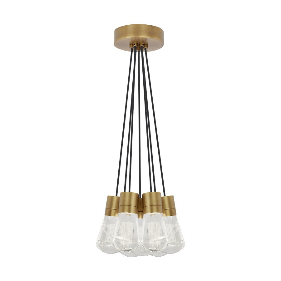 Visual Comfort Modern Alva 7Lt Pendant/LED922, BS/BK - 700TDALVPMC7BNB-LED922