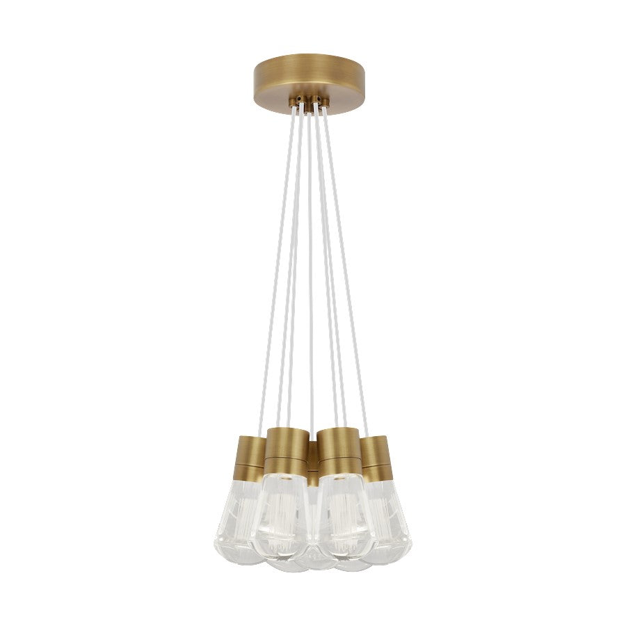 Visual Comfort Modern Alva 7Lt Pendant/LEDWD, BS/WH - 700TDALVPMC7WNB-LEDWD