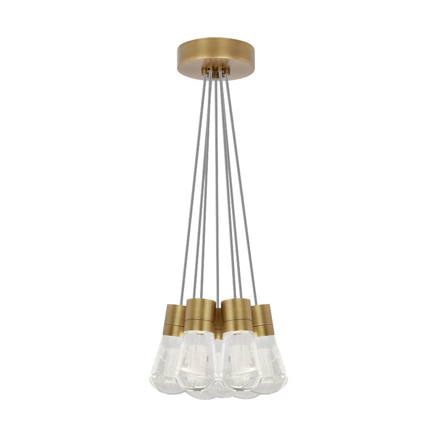 Visual Comfort Modern Alva 7Lt Pendant/LED922, BS/Gray - 700TDALVPMC7YNB-LED922