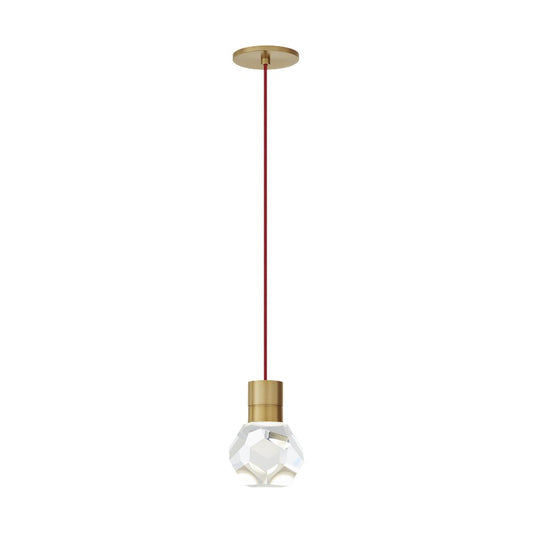 Visual Comfort Modern Kira 1Lt Pendant/LED930, Brass/Red - 700TDKIRAP1RNB-LED930