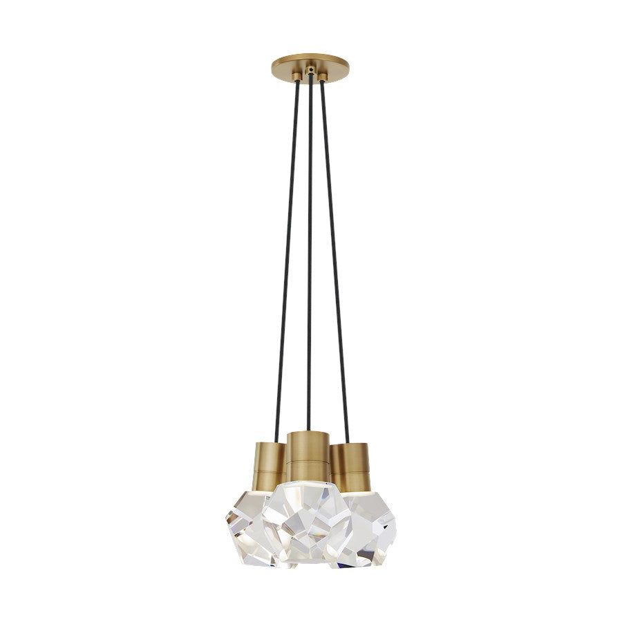 Visual Comfort Modern Kira 3Lt Pendant/LED922, BS/BK - 700TDKIRAP3BNB-LED922