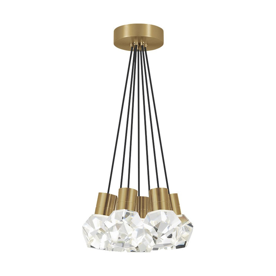 Visual Comfort Modern Kira 7Lt Pendant/LED922, BS/BK - 700TDKIRAP7BNB-LED922