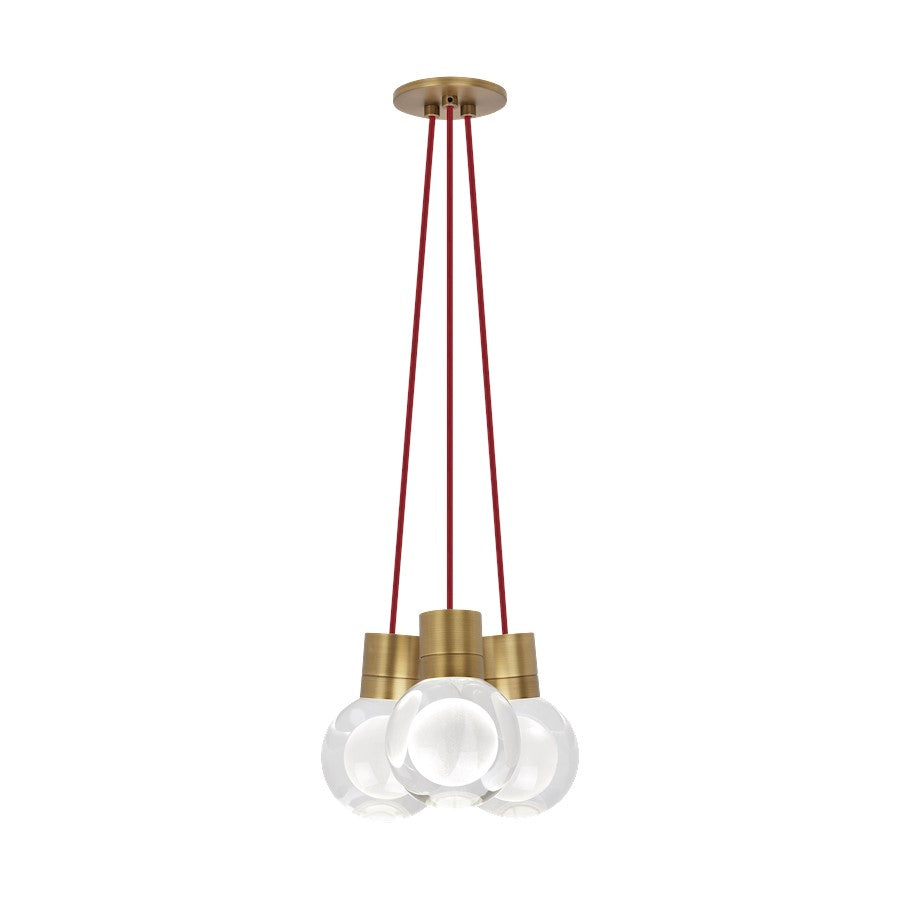 Visual Comfort Modern Mina 3Lt Pendant/LED922, BS/LE/R - 700TDMINAP3CRNB-LED922