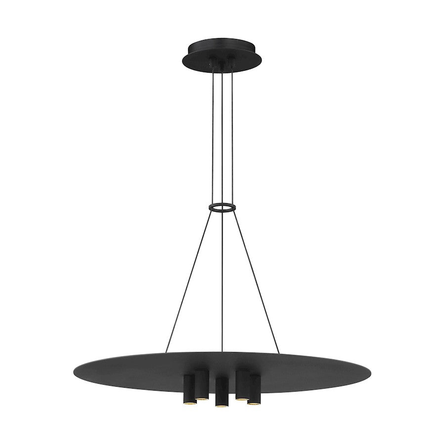 Tech Lighting Ponte 1 Light 22" 120V Pendant, Black - 700TDPNT22B-LED930