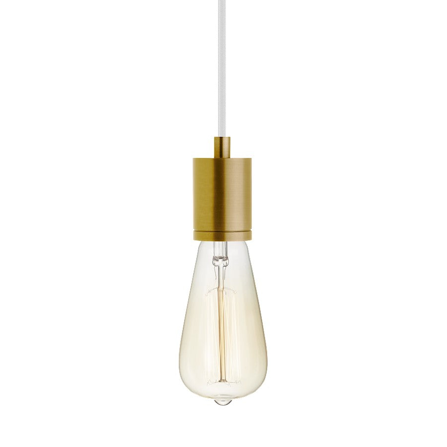 Visual Comfort Modern SoCo 1Lt Pendant, Brass/8ft White Cord - 700TDSOCOPM08WNB