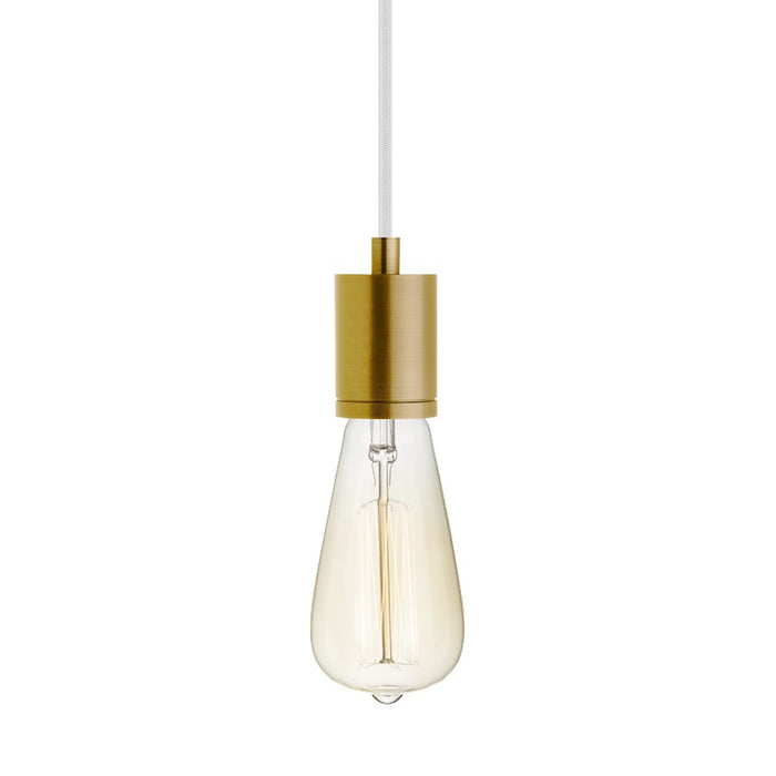 Visual Comfort Modern SoCo 1Lt Pendant, Brass/24ft White Cord - 700TDSOCOPM24WNB