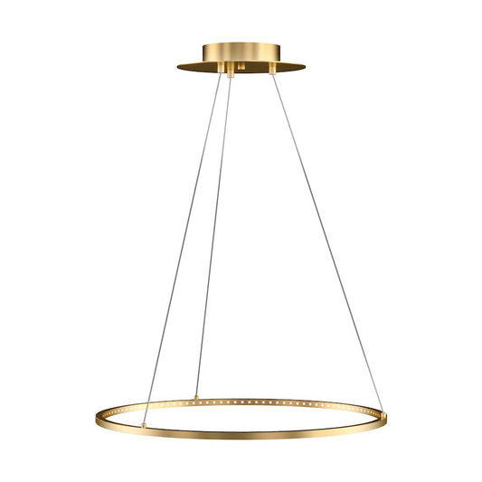 Tech Lighting 1 Light Vellavi 24" Chandelier, Natural Brass - 700VLV24NB-LED922