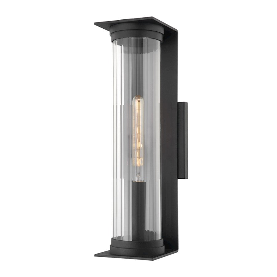 Troy Lighting Presley 1 Light Large Exterior Sconce, Black/Clear - B1323-TBK