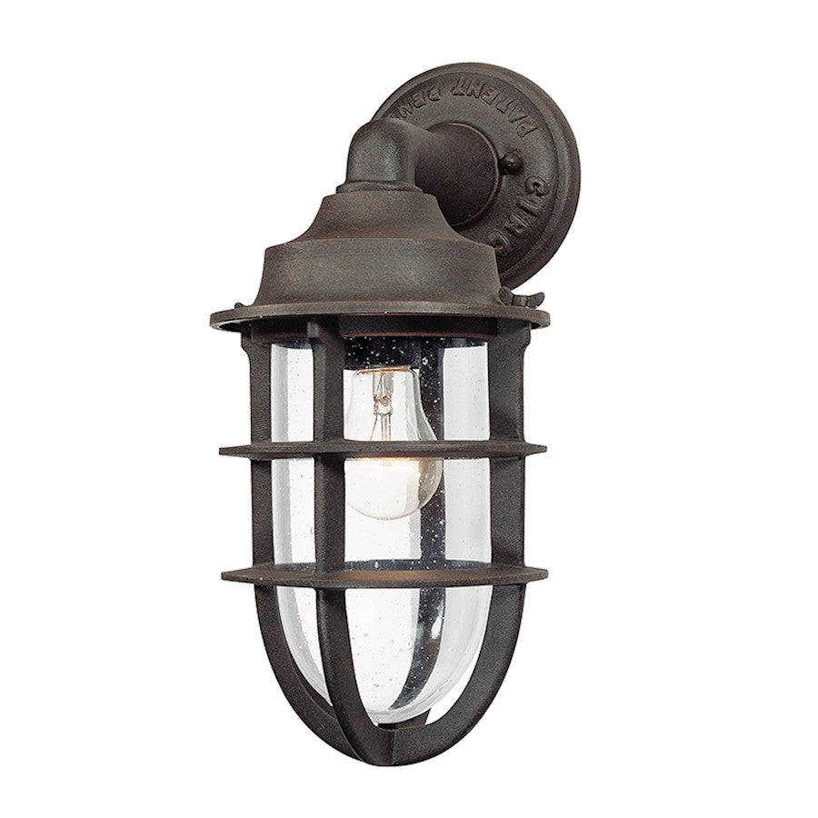 Troy Lighting Wilmington 1Lt Wall Sconce, Medium, Rust/Clear Seeded - B1866-HBZ