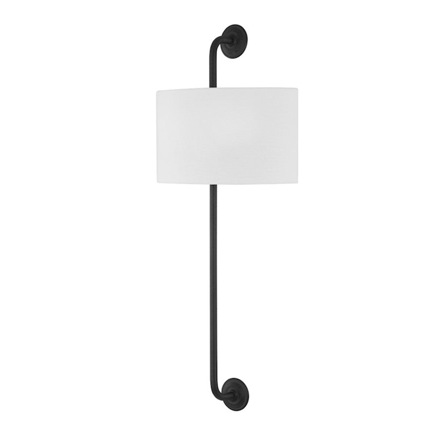 Troy Lighting Daylon 1 Light Wall Sconce, Forged Iron/White - B3902-FOR