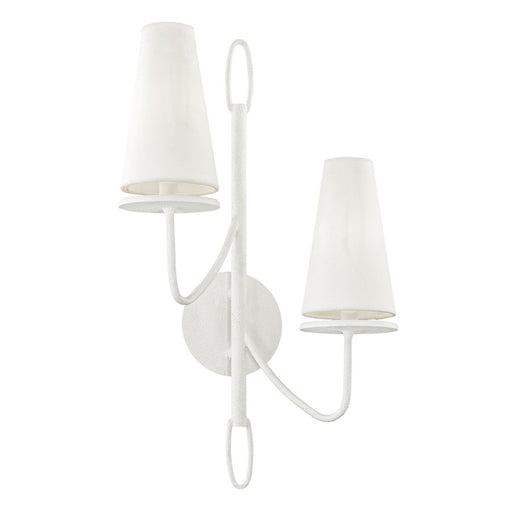 Troy Lighting Marcel 2 Light Wall Sconce, Gesso White/Off-White - B6282-GSW