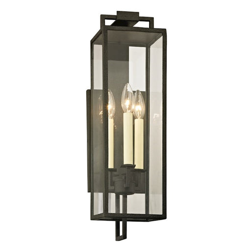 Troy Lighting Beckham 3Lt Wall Sconce, Forged Iron/Clear - B6382-FOR