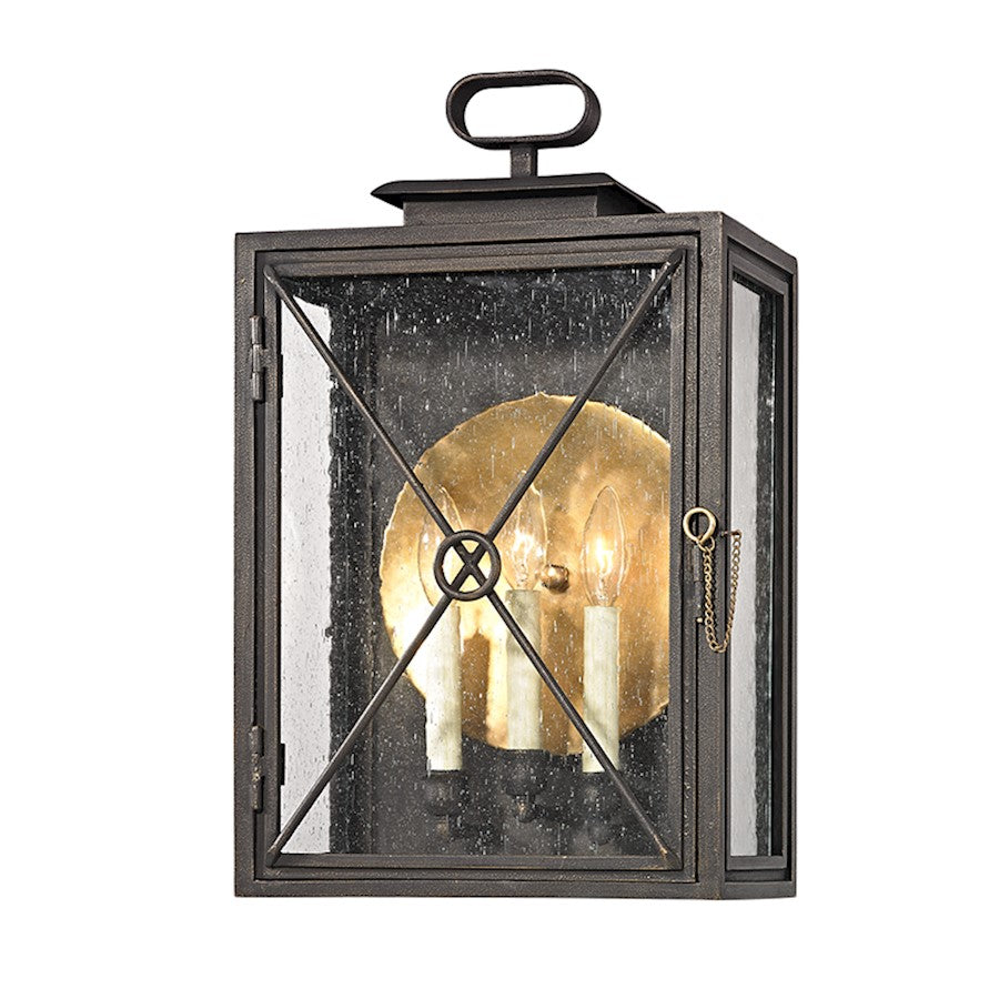 Troy Lighting Randolph 3 Light Wall Sconce, Bronze/Clear Seeded - B6444-VBZ