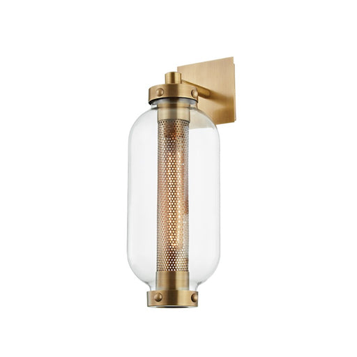 Troy Lighting Atwater 1Lt 19" Wall Sconce, Vintage Brass/Clear - B7031-PBR