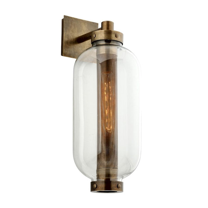 Troy Lighting Atwater 1Lt 26" Wall Sconce, Vintage Brass/Clear - B7033-PBR