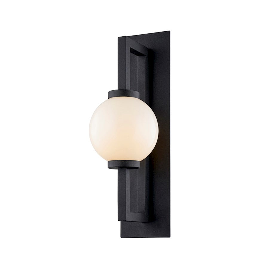 Troy Lighting Darwin 1Lt 19" Wall Sconce, Textured Black/Opal Glossy - B7321-TBK