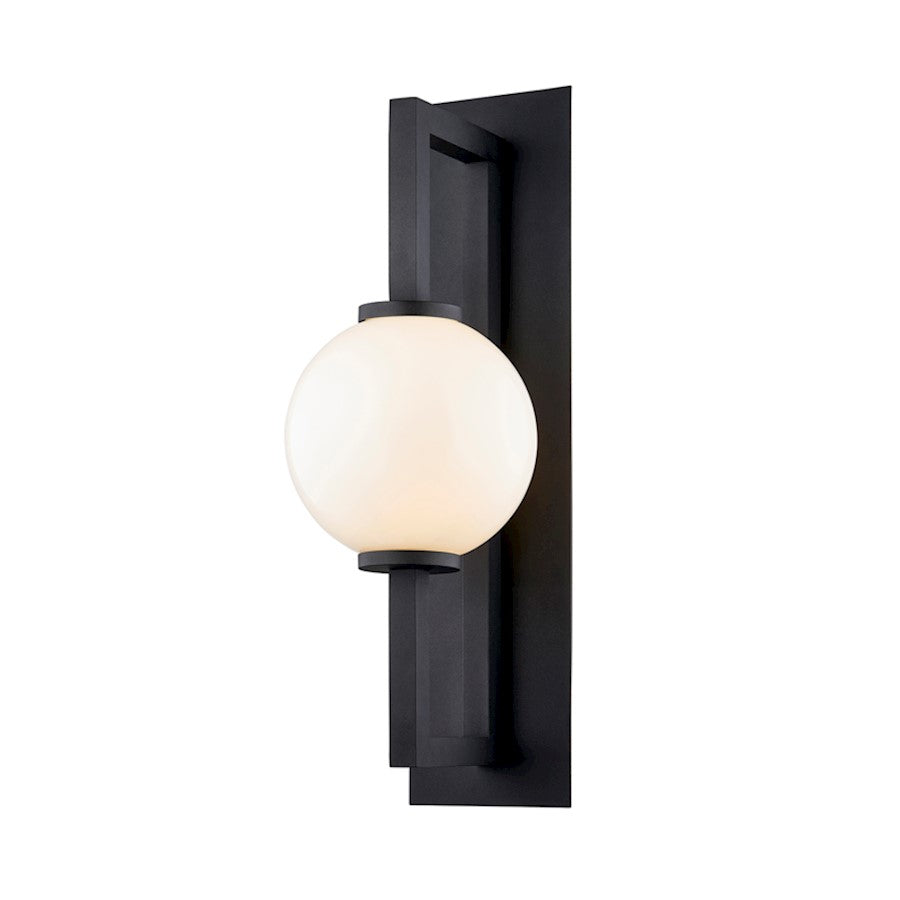 Troy Lighting Darwin 1Lt 24" Wall Sconce, Textured Black/Opal Glossy - B7322-TBK