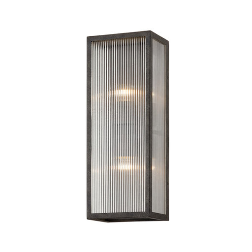 Troy Lighting Tisoni 2Lt 18" Wall Sconce, French Iron/Clear Ribbed - B7392-FRN