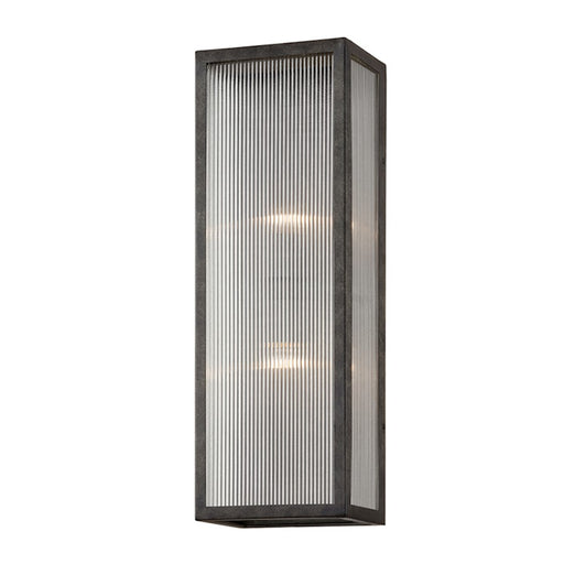 Troy Lighting Tisoni 2Lt 23" Wall Sconce, French Iron/Clear Ribbed - B7393-FRN