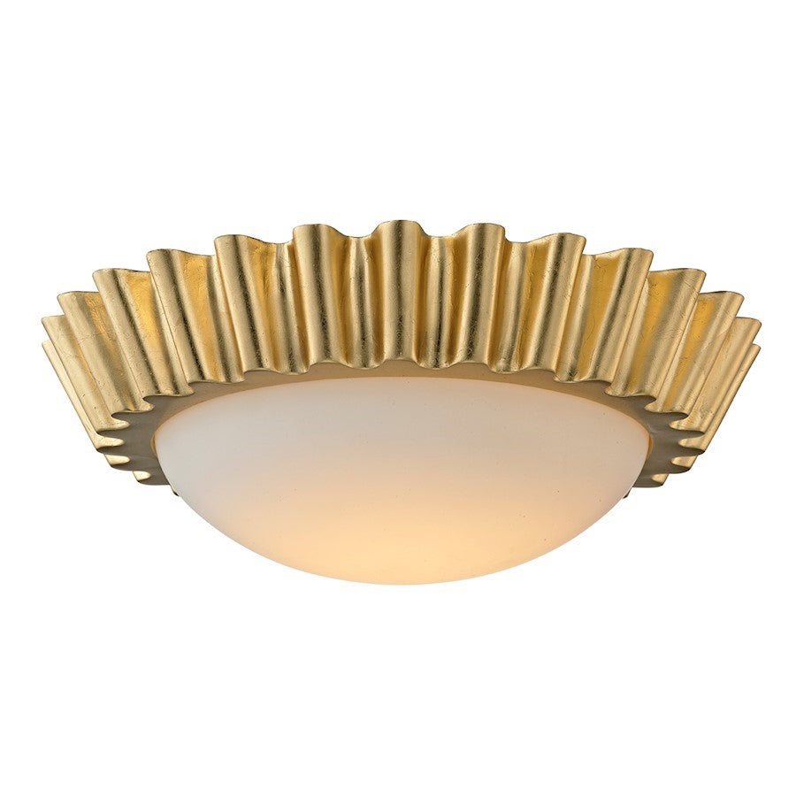 Troy Lighting Reese 1 Light Ceiling Flush, Gold Leaf