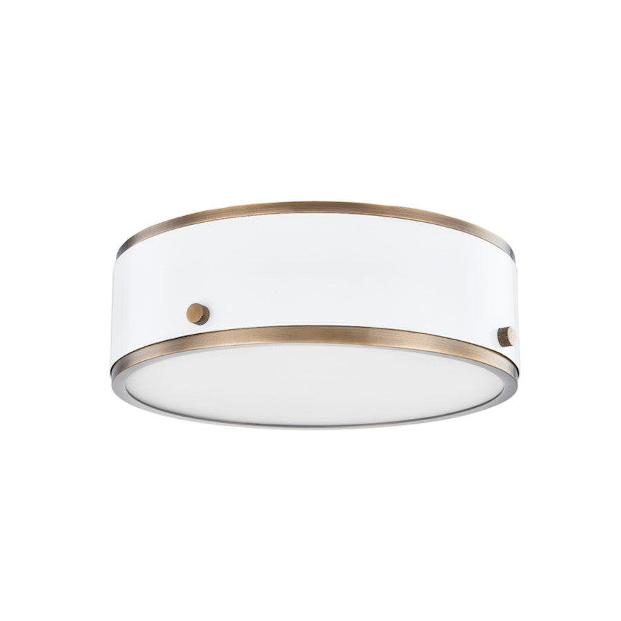 Troy Lighting Eli 1 Light 12" Flush Mount, Brass/Soft White - C8312-PBR-SWH