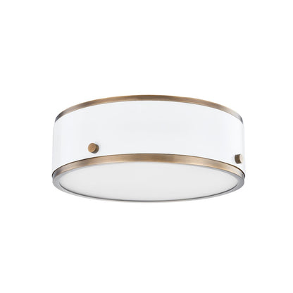 Troy Lighting Eli 1 Light 12" Flush Mount, Brass/Soft White - C8312-PBR-SWH