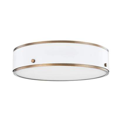 Troy Lighting Eli 1 Light 16" Flush Mount, Brass/Soft White - C8316-PBR-SWH