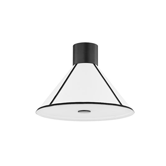 Troy Lighting Forrest 1 Light Semi Flush Mount, Soft Black/Linen - C8718-SBK