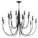 Troy Lighting Cate 18 Light Chandelier, Forged Iron - F1018-FOR