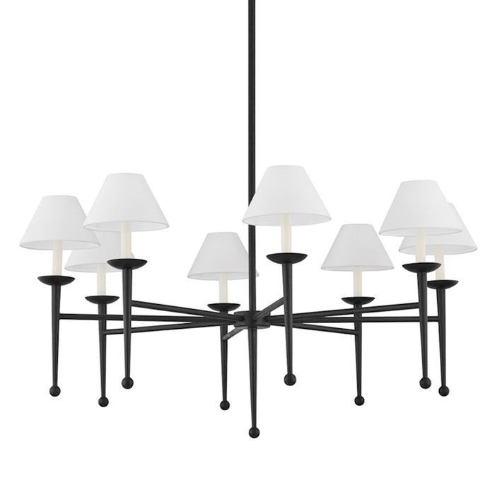 Troy Lighting London 8 Light Chandelier, Forged Iron/White - F1208-FOR
