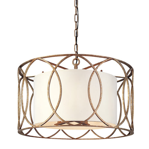 Troy Lighting Sausalito 5Lt Chandelier, Silver Gold/White - F1285-SG