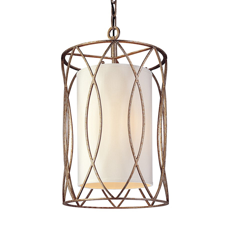 Troy Lighting Sausalito 3 Light Pendant, Silver Gold/White - F1287-SG